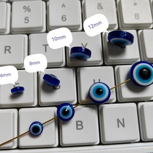 50 - 100 pcs Resin Evil Eye Beads, Double Sided Evil Eye Beads, 6 8 10 12mm To Choose From, Evil Eye Jewelry, DIY Jewelry Making, B341