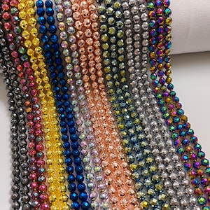 1 フルストランドファセットヘマタイトラウンドビーズ、4 mm 6 mm マルチカラーヘマタイトビーズ、9 色の宝石ビーズ、DIY ジュエリー作り、A547