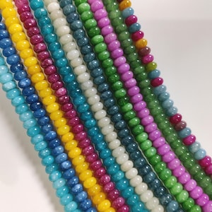 8x5mm Rondelle Jade Beads, 11 Colours Smooth Rondelle Gemstone Beads, Stone Beads, DIY Bracelet Beads, Jewelry Making, 15&quot; Strand , A747
