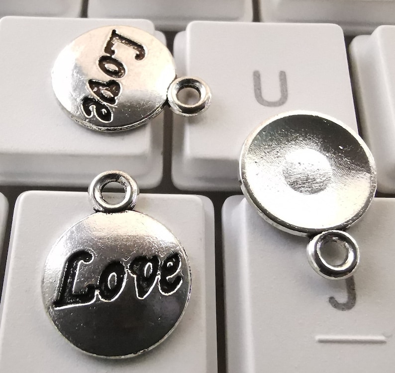 50pcs Love Charms Pendants quote Charms antique Silver Love Etsy