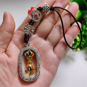 1 - 5pcs Tibetan Phurba Vajra Lanyard Keychain, Rotating Vajra Dorje Charm, Vajra Protection Zipper Charm, Rearview Mirror Charm, C578