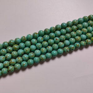 Light Green Turquoise Round Beads, Smooth Gemstone Beads, 6mm 8mm 10mm 12mm To Choose From, DIY Bracelet Beads , 15&quot; Full Strand, A580