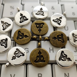 30 pcs Double Sided Buddha Charms, Metal Buddha Charms, 14x19 mm Yoga Jewelry, Religious Charm, Tiny Buddha Charm, DIY Jewelry Making, C362