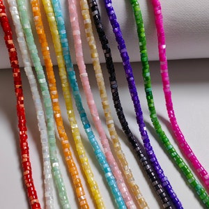 12 Colours Mother Of Pearl Heishi Beads, Shell Spacer Beads, 4mm Multicolor Shell Rondelles Beads, Hole 0.6mm, 15 inch Full Strand, A564