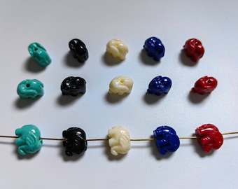 8x10mm 3D Resin Elephant Beads, Coral Elephant Beads, Animal Beads, Lucky Elephant Beads, 20 - 50 pcs To Choose From, DIY Jewelry Supply
