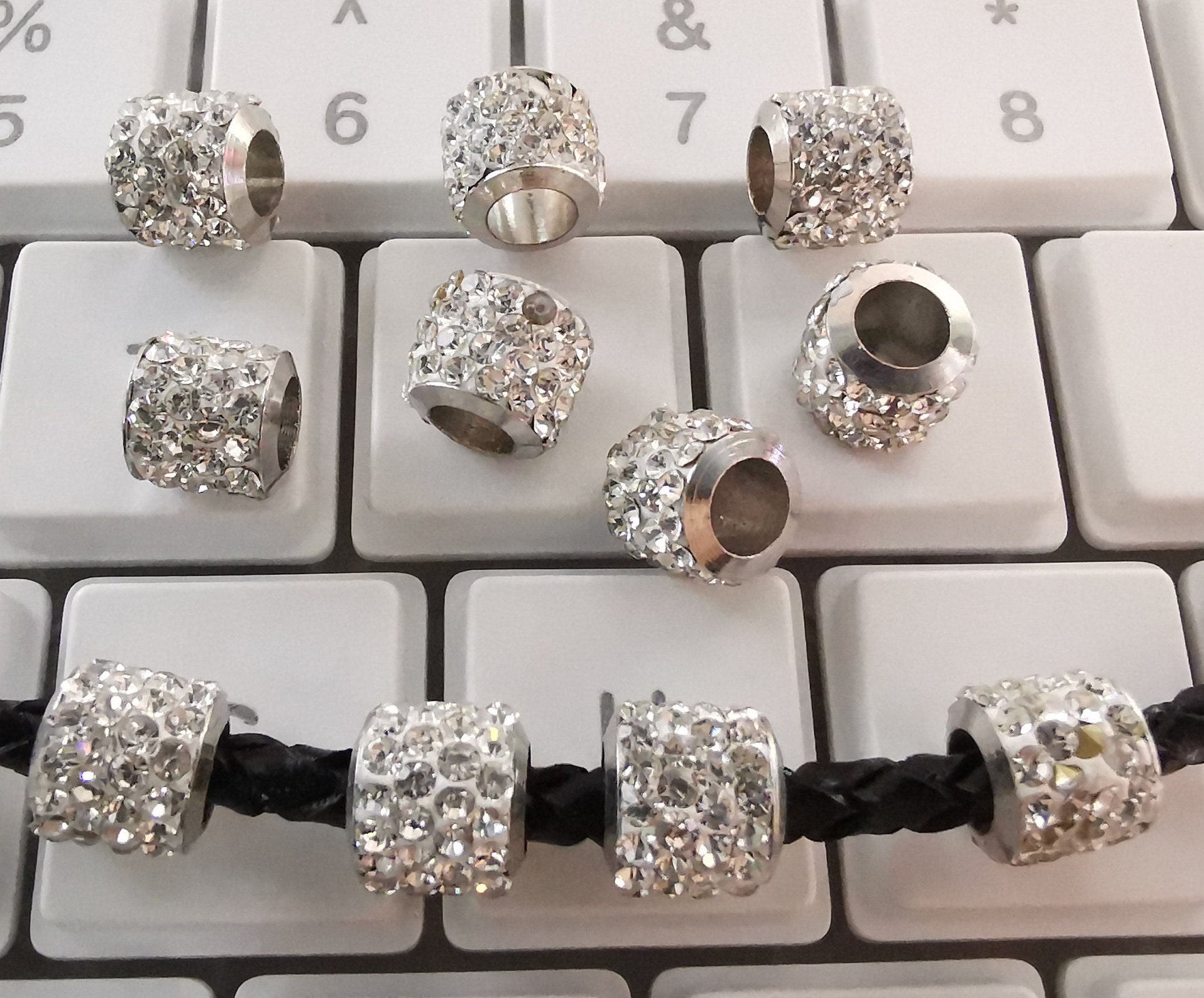 Silver Plated Brass 2x4mm Rondelle Spacer Beads with approximately 2mm  Large Hole - approx. 8 inch strand