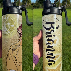 Belle Tumbler 20 Ounce  - Belle Water Bottle  - Disney Tumbler - Disney Vacation Tumbler - Personalized Tumbler Bottle NEW STYLE