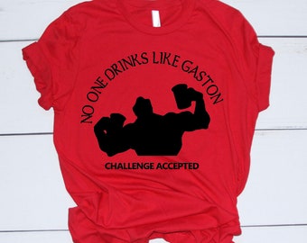 No One Drinks Like Gaston, Beauty and the Beast Drinking Shirt, Epcot Food and Wine Festival Tee, Men’s Disney Drinking tee