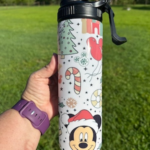 Christmas Disney Water Bottle 20 Ounce  - Christmas Disney Water Bottle  - Disney Tumbler - Tumbler Bottle NEW STYLE, Water Bottle