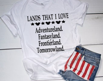 Disney Shirts, Disneyland Shirts, Matching Disney Shirts, Cute Disney Shirts, Adventureland Fantasyland Tomorrowland