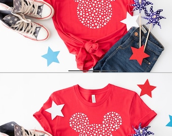 Disney 4th of July Shirts, DIsney Patriotic Tee, Forth of July Tee, cute Disney Patriotic Shirt Minnie or Mickey