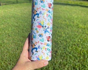 Custom Tumbler 20 Ounce  Disney Tumbler  - Disney Birthday Tumbler -  Disney Tumbler - Disney Vacation Tumbler