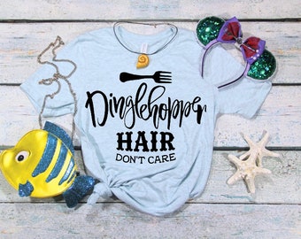 Dinglehopper Hair Don’t Care, Little mermaid tee, Disney Vacation Shirt, Kids Disney Shirt, Disney Tank, Disney Matching Shirts