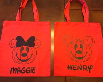 Disney Halloween Tote,  Mickey Halloween Town, Minnie Halloween Tote, Not So Scary Halloween,