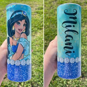 Princess Custom Tumbler 20 Oz  Disney Tumbler - Disney Princess Jasmine Tumbler - Disney Tumbler  - Many Princesses to Choose
