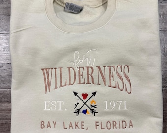 Fort Wilderness Embroidered Sweatshirt Cozy Disney Camping, Fort Wilderness Sweatshirt