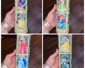 Princess Custom Tumbler 20 Ounce  - Disney Princess Tumbler - Cinderella  Tumbler - Disney Tumbler - Disney Vacation Tumbler