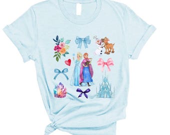 Elsa Anna Shirt, Frozen Shirts, Princess Elsa Bow Shirts, Disney Girls Trip, Frozen Coquette Shirt, Olaf Shirt,  Frozen Sweatshirt
