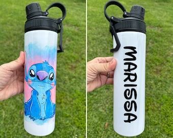 Stitch Tumbler 20 Ounce  - Stitch Water Bottle  - Disney Tumbler - Disney Vacation Tumbler - Personalized Water Bottle, Water Bottle