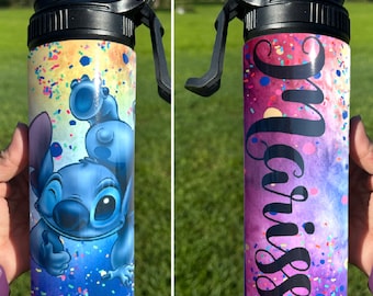 Stitch Tumbler 20 Ounce  - Stitch Water Bottle  - Disney Tumbler - Disney Vacation Tumbler - Personalized Tumbler Bottle , Water Bottle
