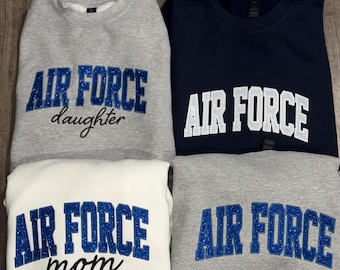 Sudadera de la Fuerza Aérea, Graduación de la Fuerza Aérea, Sudadera familiar a juego de la Fuerza Aérea, Camisa de aviador estadounidense, Sudadera bordada de la Fuerza Aérea