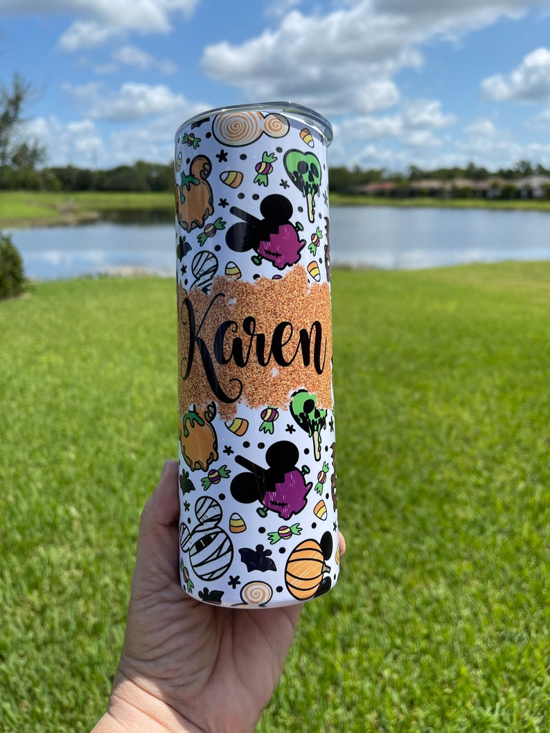 Custom Tumbler 20 Oz Personalized Disney Halloween Tumbler Etsy