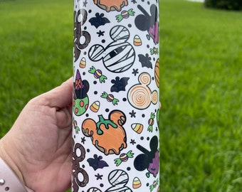 Custom Tumbler 20 Ounce  - Disney Halloween Tumbler - Disney Tumbler - Disney Vacation Tumbler