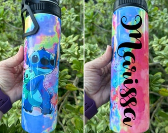 Stitch Tumbler 20 Ounce  - Stitch Water Bottle  - Disney Tumbler - Disney Vacation Tumbler - Personalized Tumbler Bottle , Water Bottle