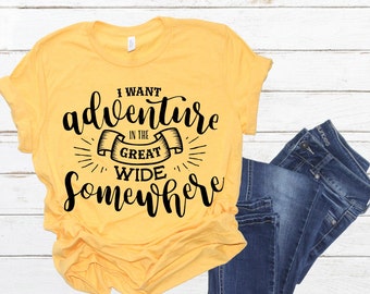 Disney Shirts, I Want Adventure In The Great Wide Somewhere, Disney Vacation Shirts, Beauty and the Beast Shirts Youth - 4X