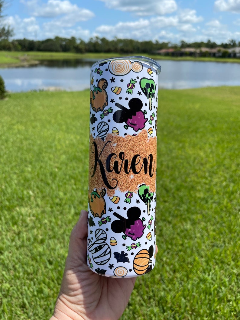 Custom Tumbler 20 Oz Personalized Disney Halloween Tumbler Etsy