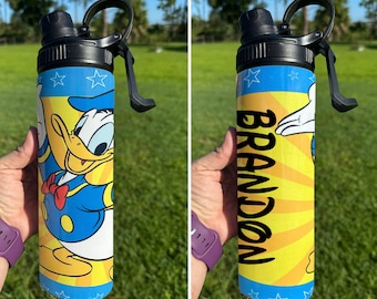 Donald Duck Tumbler 20 Ounce  - Donald Duck Water Bottle  - Disney Tumbler - Disney Vacation Tumbler - Personalized Tumbler Bottle NEW STYLE