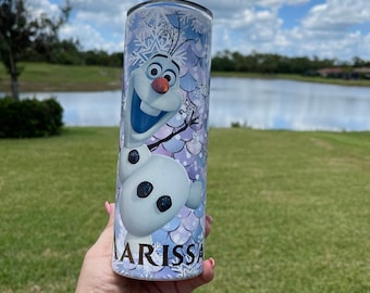 Olaf Custom Tumbler 20 Ounce - Disney Frozen Tumbler -  Olaf Tumbler - Disney Tumbler - Disney Vacation Tumbler