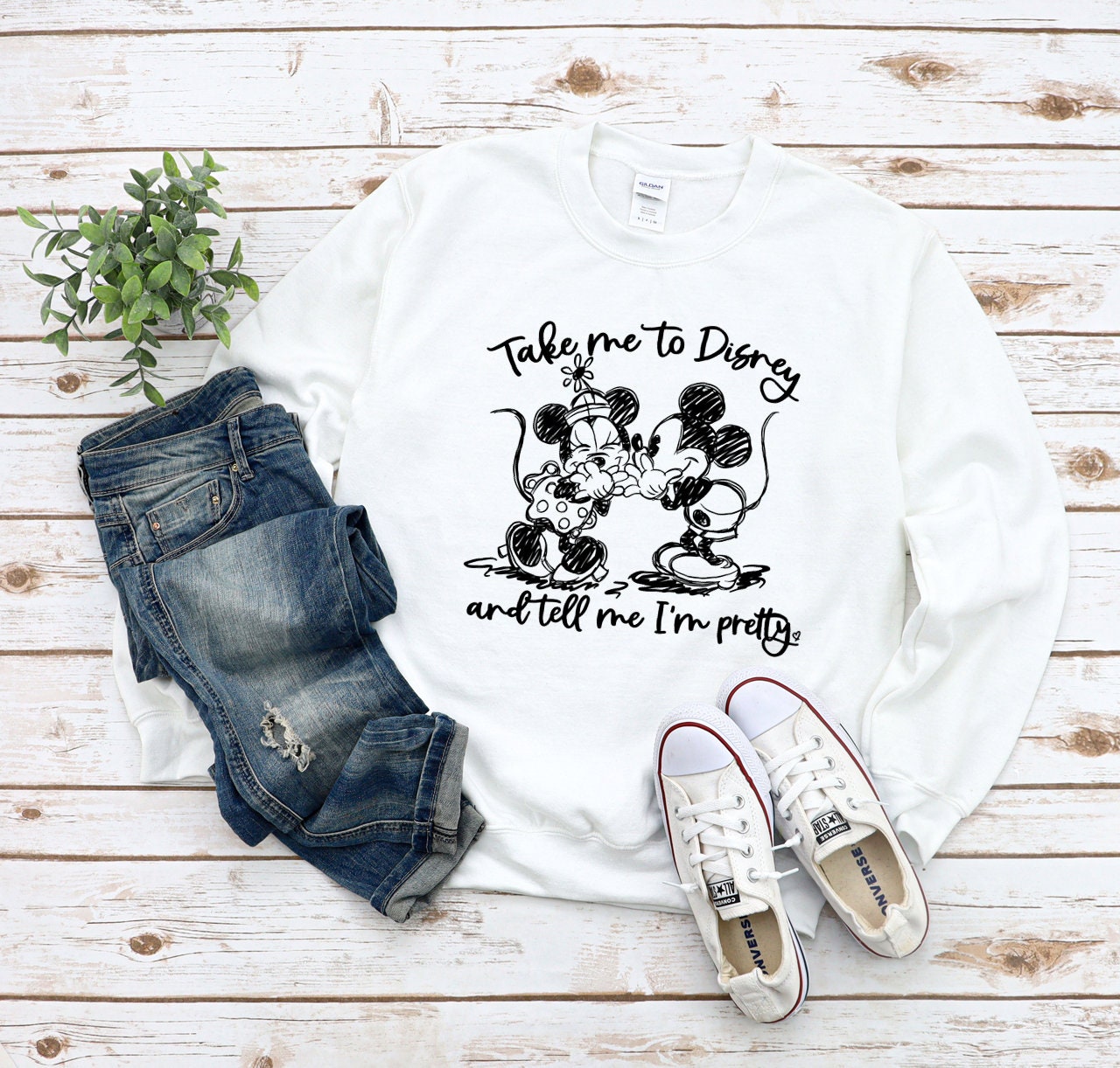 Disney Sweatshirt Disney Cute Minnie Mickey Sweatshirt - Etsy Finland