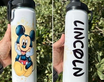 Mickey Tumbler 20 Ounce  - Stitch Water Bottle  - Disney Tumbler - Disney Vacation Tumbler - Personalized Mickey Bottle, Water Bottle