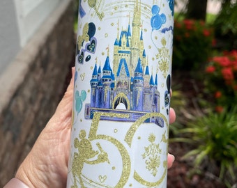 Disney Custom Tumbler- Disney Tumbler - Disney Vacation Tumbler - Disney 50th Anniversary Tumbler  - Personalized DIsney Tumbler