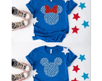 Disney 4th of July Shirt, Patriotic Tee, Forth of July Tee, cute Disney Patriotic Shirt Minnie or Mickey
