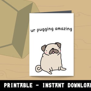 LOVE PUN CARD - Freund Freundin Freund Wortspiel witzig Haustier Möpse Hund Kunst Grußkarte Druck kawaii niedlich bestie beste Freundin punny Welpe