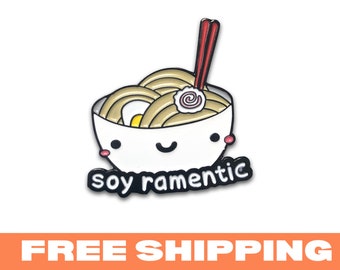 Ramen Pun Pin - Japanese lapel pin kawaii soft enamel cute noodle japan tokyo gift birthday egg chibi punny funny asian