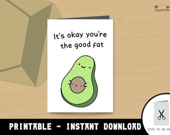 PREGNANCY GREETING CARD - child pregnant mum mother baby shower funny avocado pun friend print child good fat mom newborn expecting