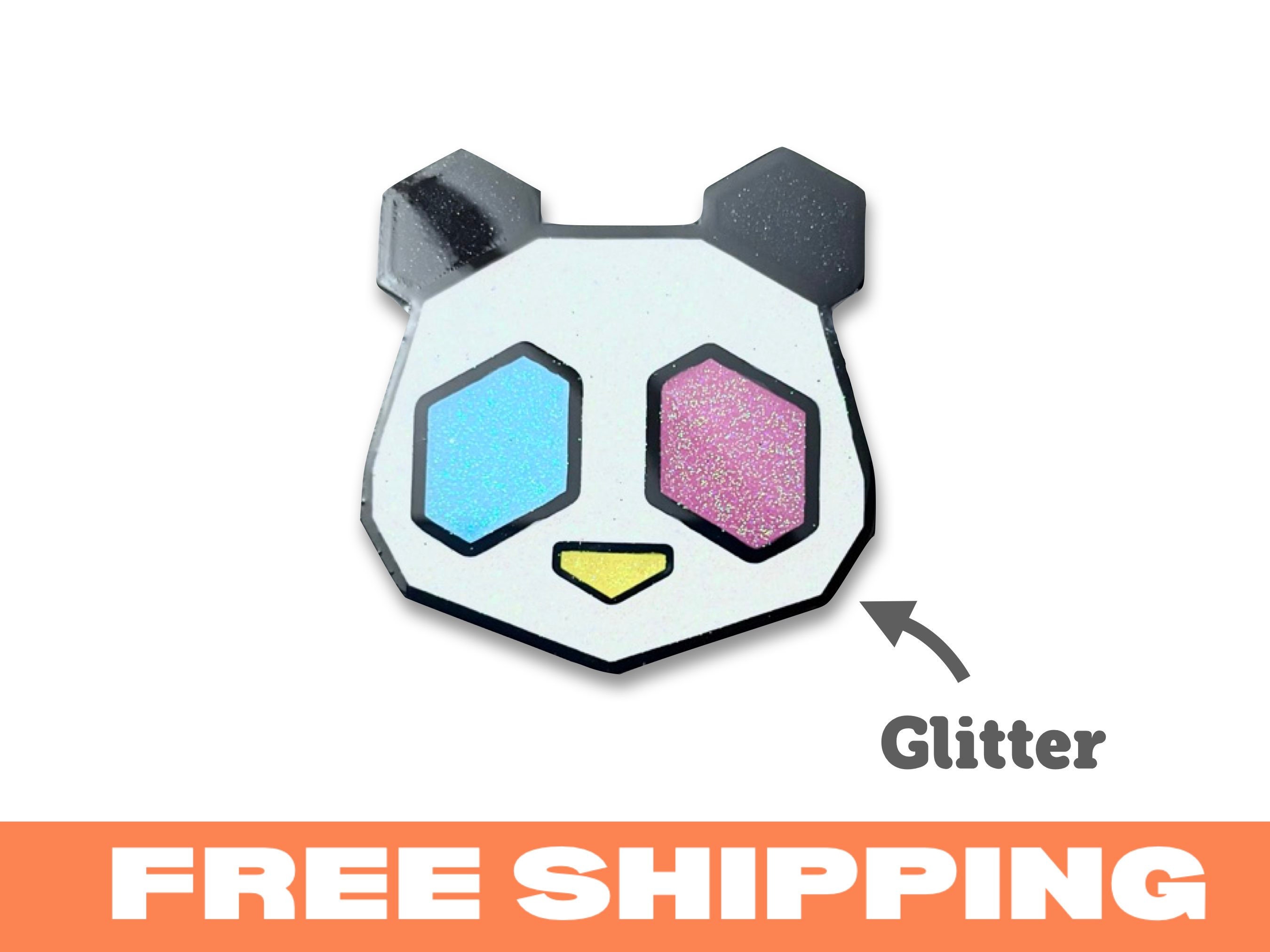 Pandasexual Pride Pin | Glitter Enamel Panda Accessory - Etsy