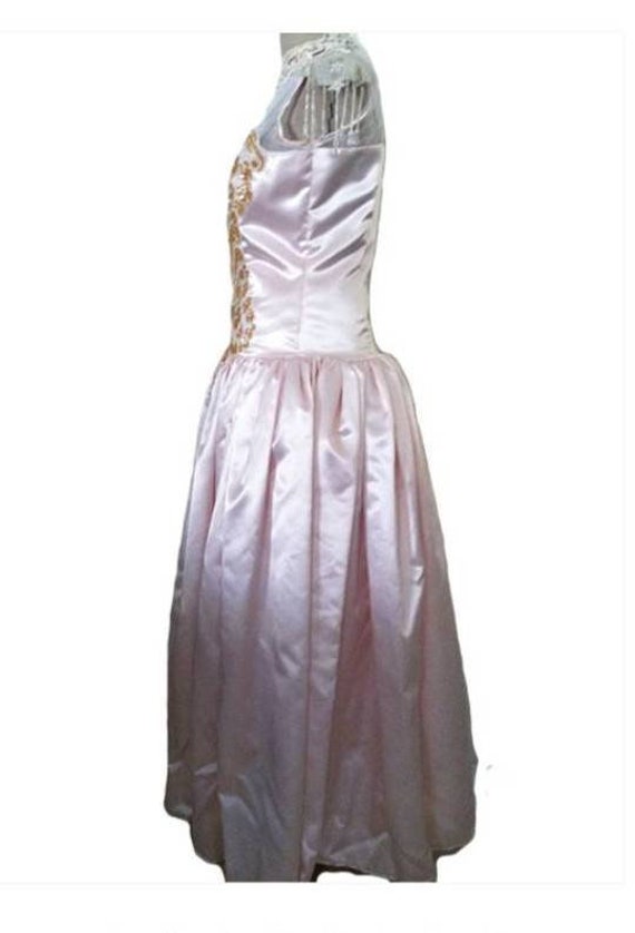 Women dress pink formal prom ball gown bead white… - image 4