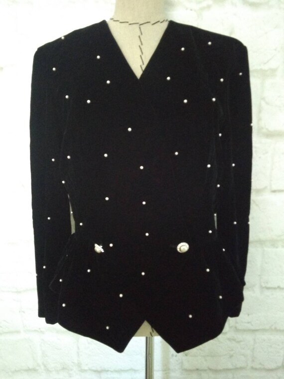 women's black velvet evening jacket