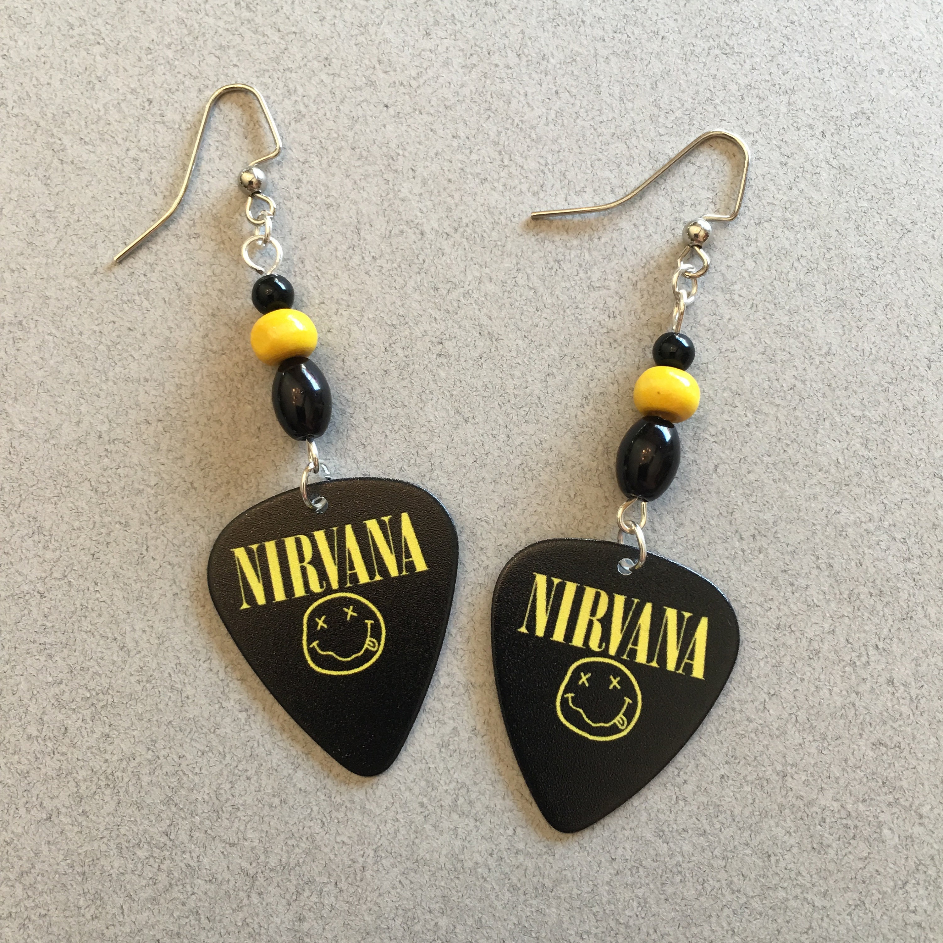 Nirvana jewelry Rock and Roll jewelry Smiley face earrings