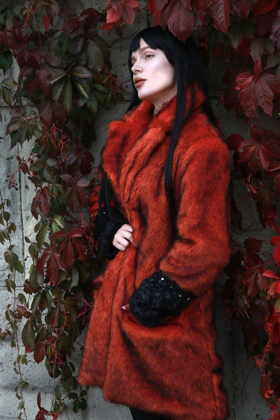big red fur coat
