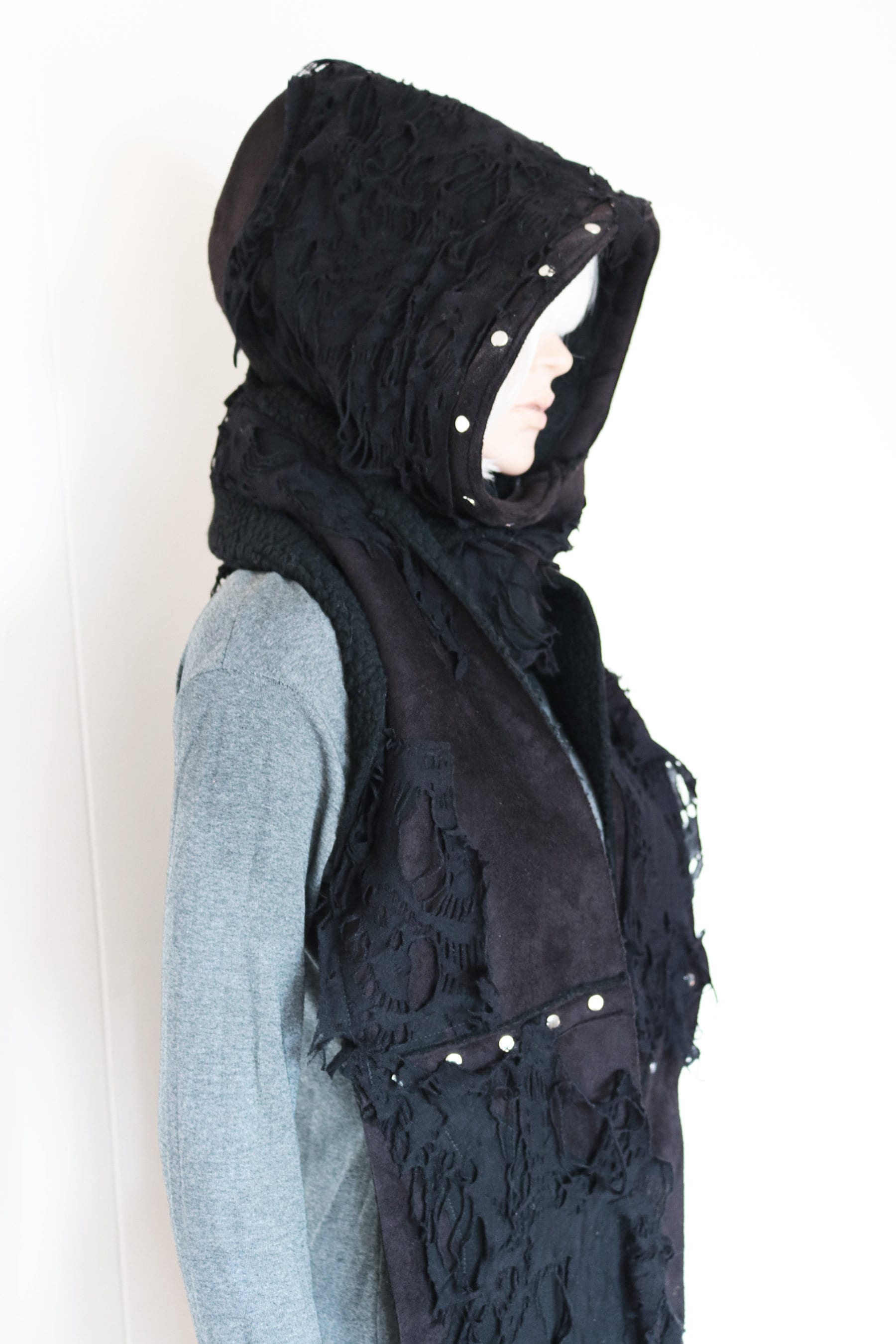 Oversized Hood, Distressed Black Scarf, Goth Hood, Witch Punk, Post Apocalyptic, Gothic Hood, Cyberpunk Chic, Dystopian, UNISEX - Etsy Oversized Hood, Distressed Black Scarf, Goth Hood, Witch Punk, Post Apocalyptic, Gothic Hood, Cyberpunk Chic, Dystopian, UNISEX - Etsy