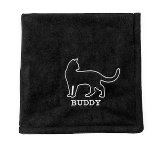 Black Personalised Cat blankets