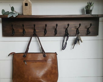 Wall Shelf With Hooks Etsy