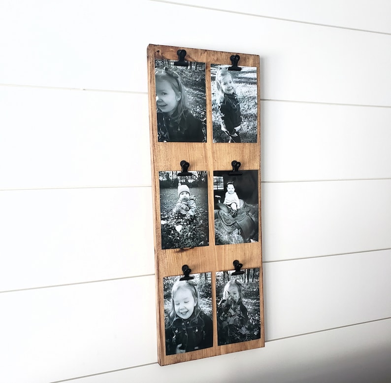Wood Photo Board, Picture Collage, Rustic Picture Frames, Photo Display, Photo Frame, Family Photo Frame, Photo Board, Photo Wall Display image 2