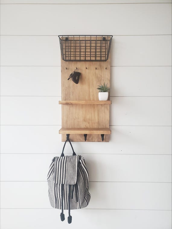 Mail and Key Holder Key Hanger for Wall Mail Holder Wall Organizer Wall Shelf Key Holder With Shelf Entryway Organizer Wall Basket Etsy