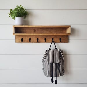 Coat Rack with Storage, Coat Rack with Cubby, Entryway Wall Organizer, Key Holder Wallet, Wooden Wall Organizer, Entryway Organizer Wall